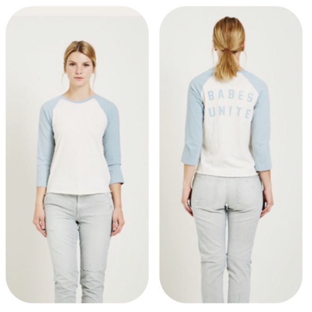 Anthropologie AMO Babes Unite Raglan Tee size L